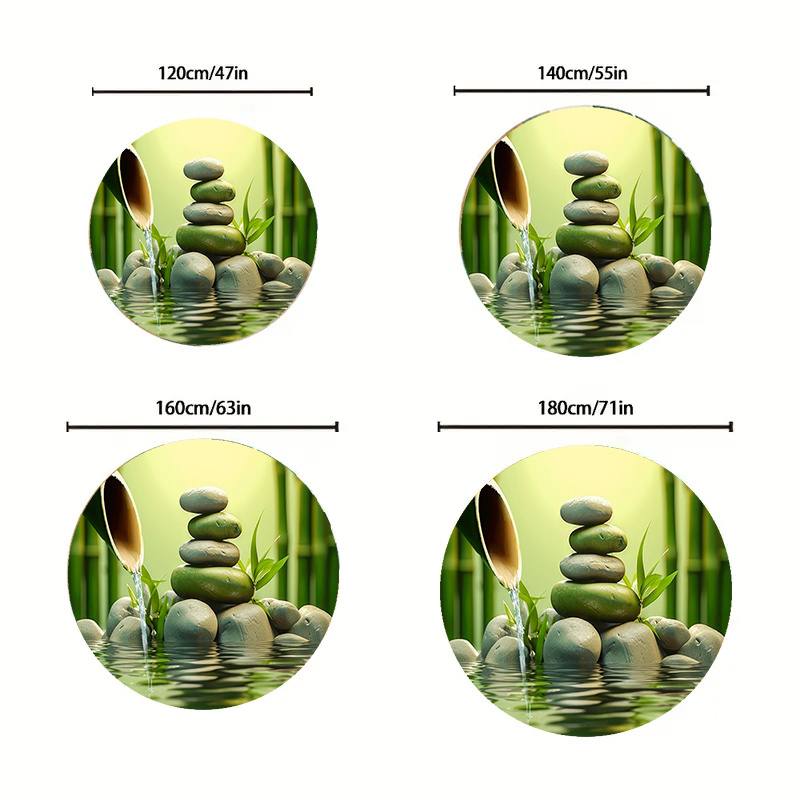 Tapete Redondo Zen de Bambu co - Spa Wellness Yoga avaliação e preço